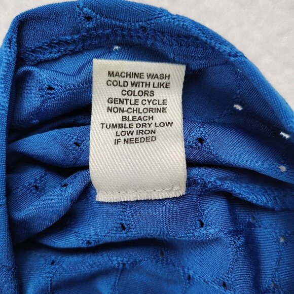 Kim and Cami Blue Embroidered Puff Cap Sleeve Shirt Sz L - Picture 4 of 8